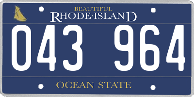 RI license plate 043964