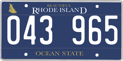 RI license plate 043965