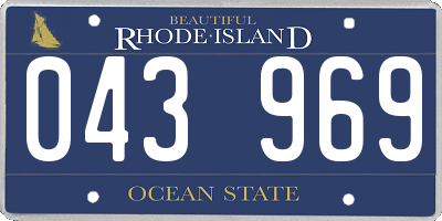 RI license plate 043969