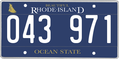 RI license plate 043971