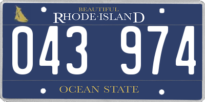 RI license plate 043974