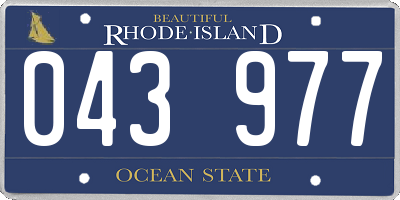 RI license plate 043977