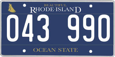 RI license plate 043990