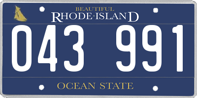 RI license plate 043991
