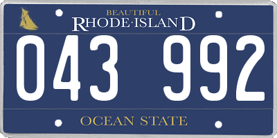 RI license plate 043992