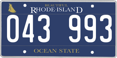RI license plate 043993