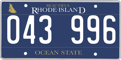 RI license plate 043996