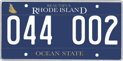 RI license plate 044002
