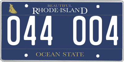 RI license plate 044004