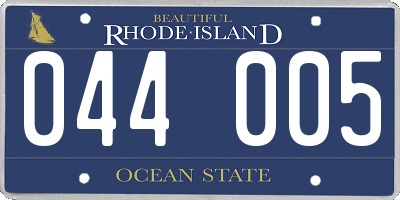RI license plate 044005