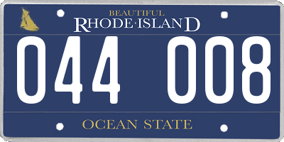 RI license plate 044008