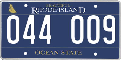 RI license plate 044009