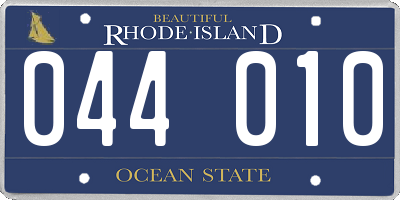 RI license plate 044010