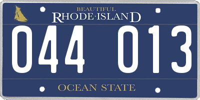 RI license plate 044013