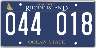 RI license plate 044018