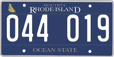 RI license plate 044019
