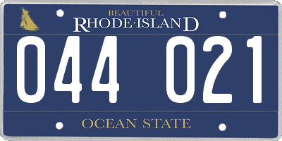 RI license plate 044021