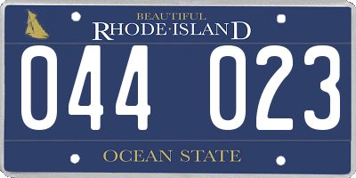 RI license plate 044023