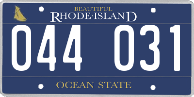RI license plate 044031