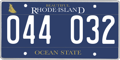 RI license plate 044032