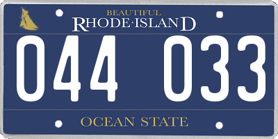 RI license plate 044033