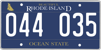 RI license plate 044035