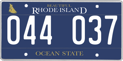 RI license plate 044037