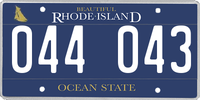 RI license plate 044043