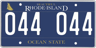RI license plate 044044