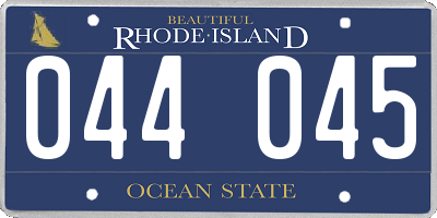 RI license plate 044045