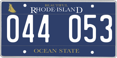 RI license plate 044053