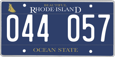 RI license plate 044057