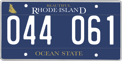 RI license plate 044061