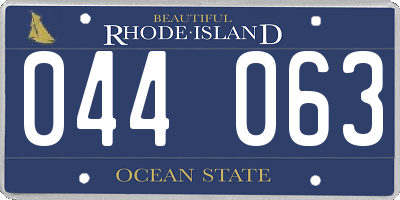 RI license plate 044063