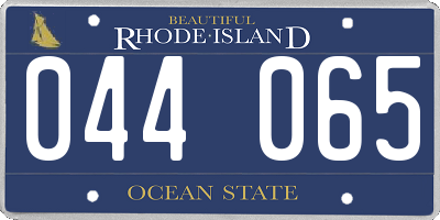 RI license plate 044065