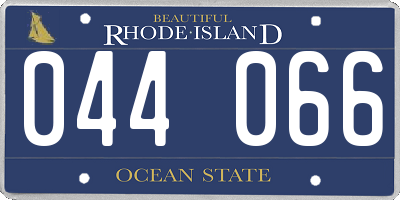 RI license plate 044066