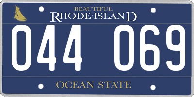 RI license plate 044069