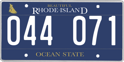 RI license plate 044071