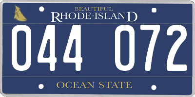 RI license plate 044072
