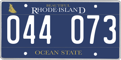 RI license plate 044073