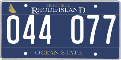 RI license plate 044077