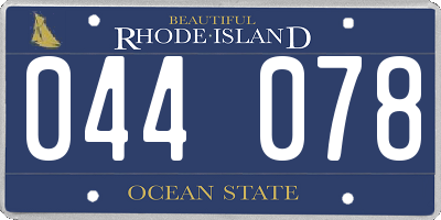 RI license plate 044078