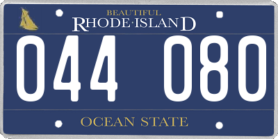 RI license plate 044080