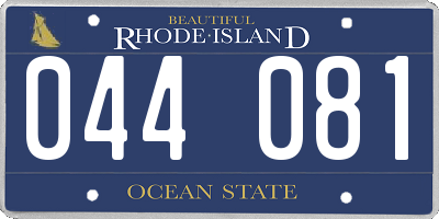 RI license plate 044081