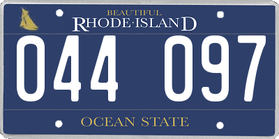 RI license plate 044097