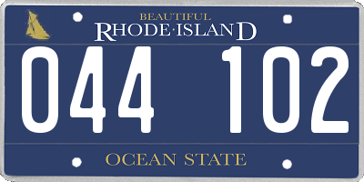 RI license plate 044102