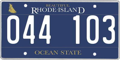 RI license plate 044103