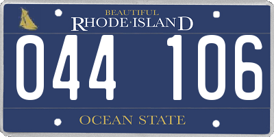 RI license plate 044106