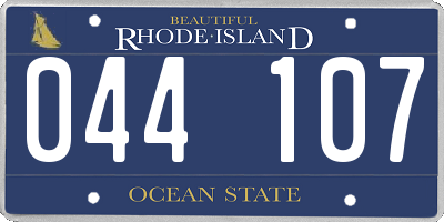 RI license plate 044107