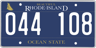 RI license plate 044108